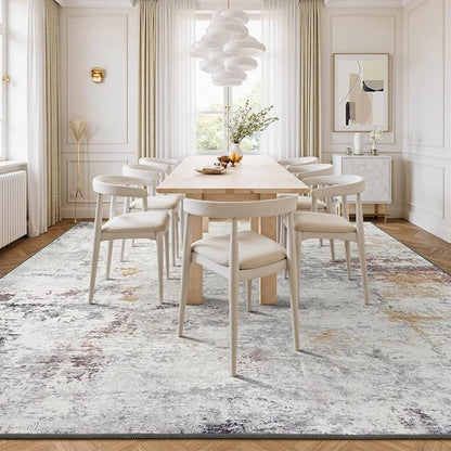 Rugflix 5x7 Area Rugs for Living Room, Washable Beige Grey Large Rug | Machine - Image 3