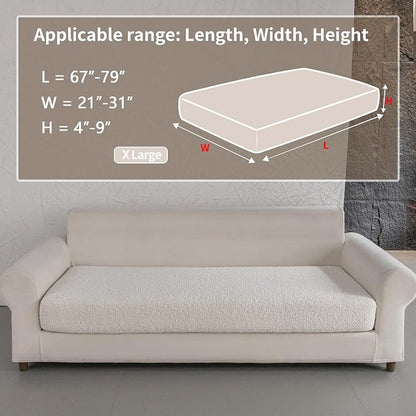 OHSIO Couch Cushion Covers for Sectional Sofa, Stretch Soft Sofa Slipcovers - Image 2
