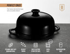 Kook Bread Oven, Sourdough Pan with Lid and Handles, Enameled Cast Iron Pan and Ceramic Lid, For Baking, Cooking, Roasting, Black