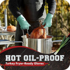 KITCHEN PERFECTION XL Silicone Smoker Oven Gloves-Extreme Heat Resistant BBQ Gloves-Handle Hot Food Right on Your Grill Fryer&Pit|Waterproof Grilling Cooking Baking Mitts|Superior Value Set+3 Bonuses
