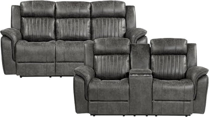 Lexicon Recliner Living Room Set, Home Theater Seating, Manual Polished - Image 3