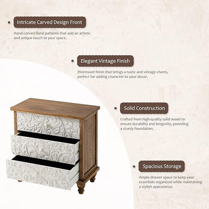 3 Drawer Farmhouse Dresser x 2P - Image 5