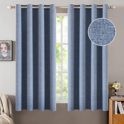 MIULEE 100% Blackout Linen Curtains by MIULEE