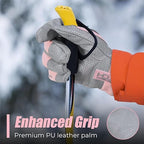 HANDLANDY Winter Insulated Work Gloves, 3M Thinsulate Thermal Water-Resistant Gloves for Men Women Touch Screen, Warm Ski Snowboard Cold Weather Gloves (Pink Grey, Large)