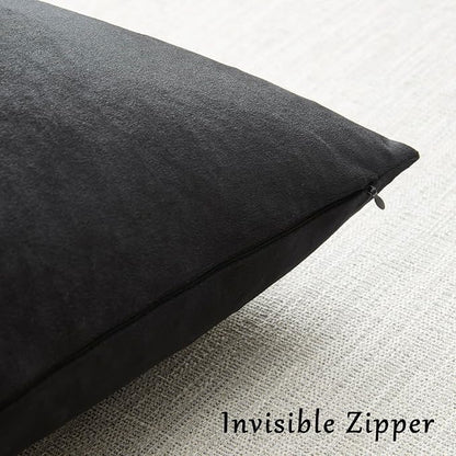 GIGIZAZA Black Velvet Pillow Covers 18x18 Decorative Pillows Pack of 2 | Throw - Image 3