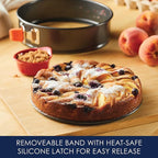 Rachael Ray Oven Lovin' Nonstick Bakeware Springform Baking Pan/ Springform Cake Pan / Cheesecake Pan With Grips, Round - 9 Inch, Gray