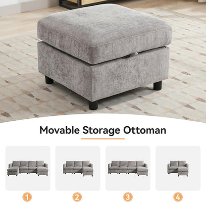 WUTUTUEE 83' Modular Sectional Sofa Convertible L Shaped Couch Set - Image 7