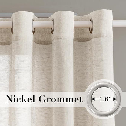 H.VERSAILTEX Linen Curtains 90 inches Long Linen Curtains/Natural Linen Blended - Image 2