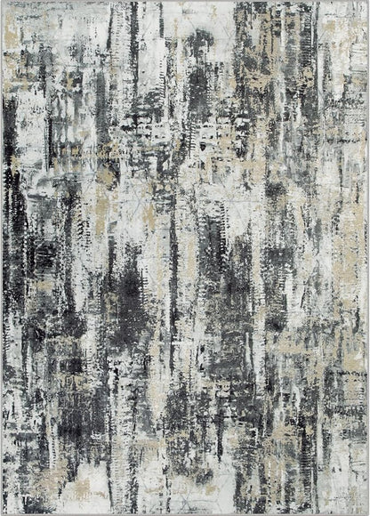4x6 Area Rugs for Living Room: Washable Abstract Black Grey Gold Carpet | - Image 8