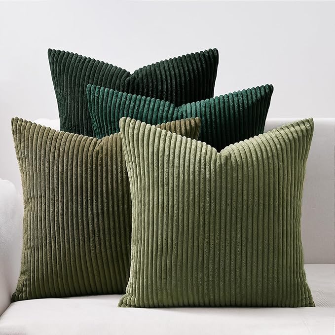 Topfinel Christmas Decorative Throw Pillow Covers Green Series, Winter Fluffy by Topfinel