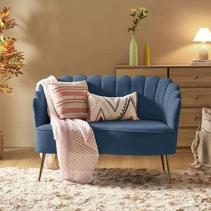 HULALA HOME Modern Velvet Loveseat Sofa - Image 7