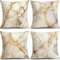 OBSEDE Gold Foil Marble Decorative Throw Pillow Covers 18 × 18 in, Couch by OBSEDE