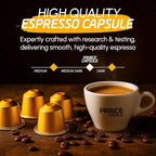 Prince Caffe Espresso Pods – Ristretto Intensity 10, Dark Roast, The Espresso Coffee Pods Are Compatible with Nespresso Original Line Machines, 30 Count (3 x 10 Capsules) Premium Quality Coffee Capsules.