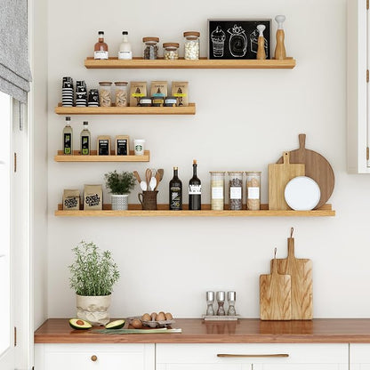 Floating Shelves for Wall, 36 inch Wood Floating Shelves Set of 2, Picture - Image 4