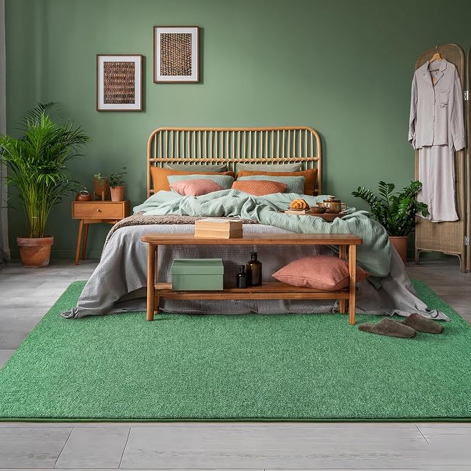Small Area Rugs for Bedroom, 2×4 Non Slip Runner Rug, Matte Green | Washable - Image 7