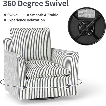 INZOY Swivel Accent Chair Set of 2, Upholstered Square Chair, Swivel Barrel - Image 5