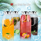 Glass Pitcher, veecom 105 Oz Large Glass Water Pitcher with Handle and Lid, Pitchers for Drinks, Iced Tea Pitcher for Fridge, Lemonade Juice Jugs