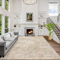9x12 Area Rugs for Living Room: Washable Abstract Beige Badroom Carpet | by GENTDRIZZ