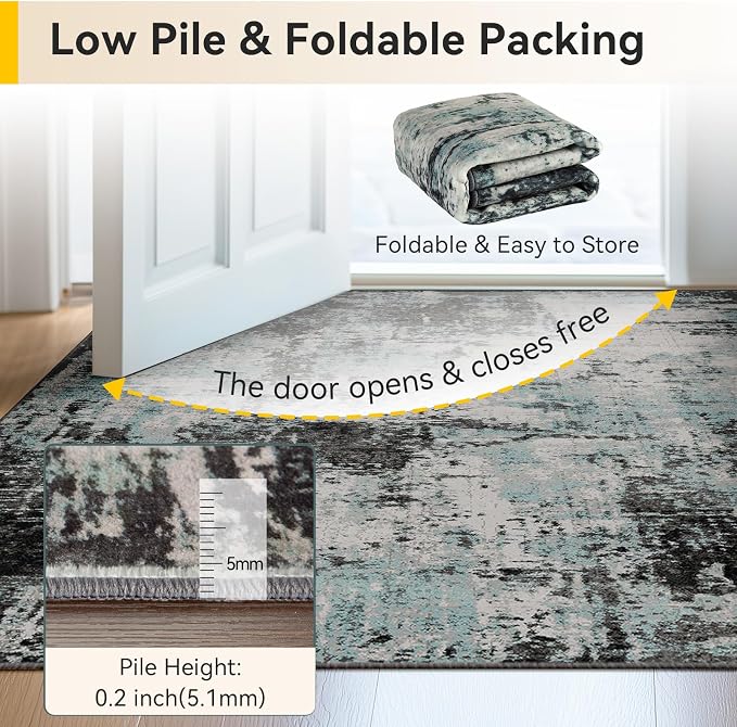 RELEANY Washable 5'x7' Abstract Area Rug - Image 6