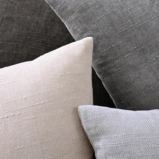 Set of 4 Soft Textured Decorative Throw Pillow Covers 18x18 Inch Cozy Farmhouse - Image 6