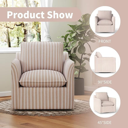 INZOY Swivel Accent Chair Set of 2, Upholstered Square Chair - Image 6