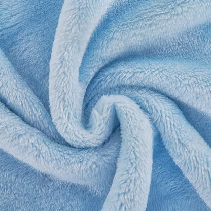 Light Blue Fleece Plush Throw Blanket 50"x60"for Couch Fuzzy Cozy Flannel | - Image 3