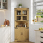 GarveeHome 67" Tall Corner Storage Cabinet, Farmhouse Corner Hutch Display by GarveeHome