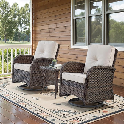 Belord Patio Wicker Chairs Swivel Rocker by Belord