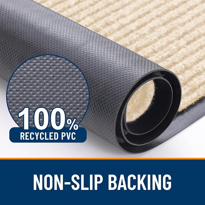 OLANLY 2-Pack Front Door Mats 71x23, Waterproof Heavy-Duty Doormats | Beige - Image 3