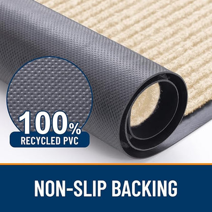 OLANLY 2-Pack Front Door Mats 33x21, Waterproof Heavy-Duty Doormats | Beige - Image 3