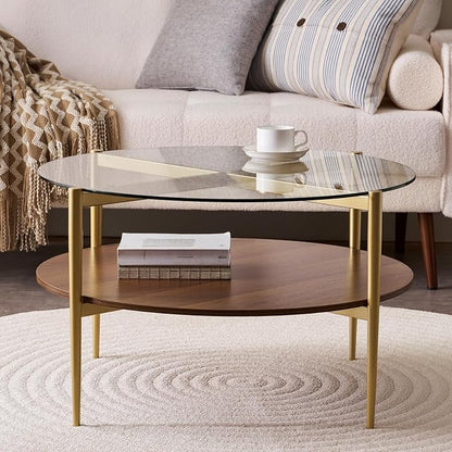 LumFurn Round Coffee Table, Mid-Century Modern Design, D30“ x H17”, - Image 4