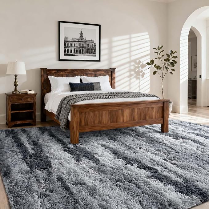 5x7 Ft Large Shag Rugs for Bedroom Living Room for Men Boys, Tie Dyed Ultra - Image 2