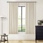 Cream Beige 63 Inch Length Blackout Pinch Pleated Linen Curtains by Twodrapes