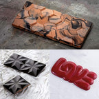 C-CO 6 in 1 Silicone Break Apart Chocolate Bar Mold, Silicone Molds for Wax Melts Non Stick Homemade Protein and Energy Bar Mould, Pack of 2