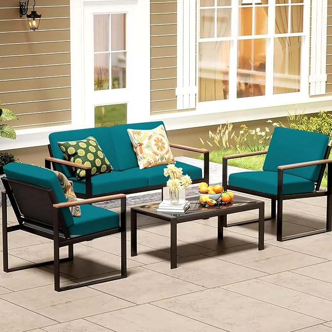8Pcs Patio Cushion Covers, Outdoor Stretch Cushion Covers, Washable | Stretch - Image 6