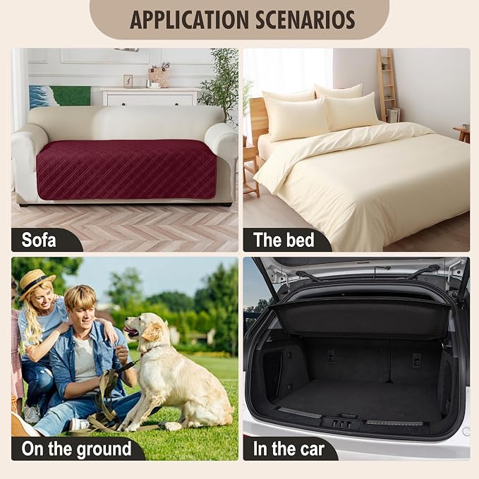 Genina Waterproof Couch Cover, Washable Anti-Slip 86.6 inch Sofa Covers - Image 6