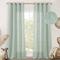 Light Sage Linen Curtains 84 inch Length 2 Panels Set, Linen Textured Light by LAMIT