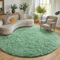 Sage Green Round Area Rugs 6ft, Fluffy Soft Bedroom Circle Rug by ONASAR