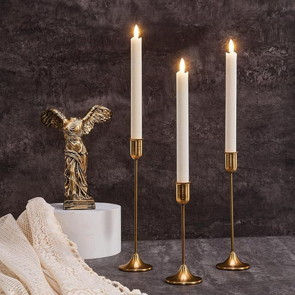 Brass Gold Candlestick Holders, Metal Taper Candle Holders Set of 6, Vintage - Image 8