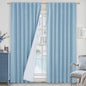 Stone Blue 100% Blackout Linen Curtains 84 Inch by LAMIT