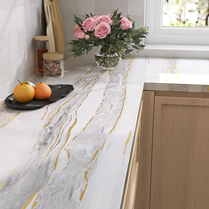 LaCheery 157"x24" Marble Countertop Peel and Stick Wallpaper - Image 2