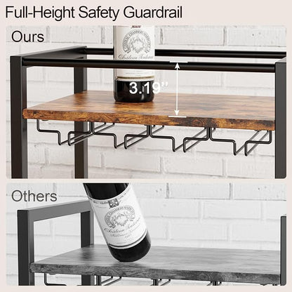 Bar Cart, Home Bar Serving Cart, Mobile Kitchen Carts - Image 4