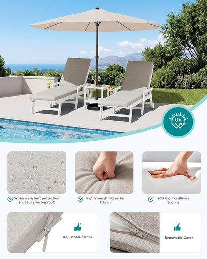 SERWALL Outdoor Chaise Lounge Set of 2 - Image 4