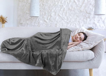 Utopia Bedding Grey 300GSM Fleece Blanket Luxury Soft Bed Blanket - Image 8