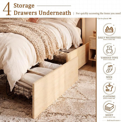 Brafab Natural Rattan King Size Bed Frame - Image 6