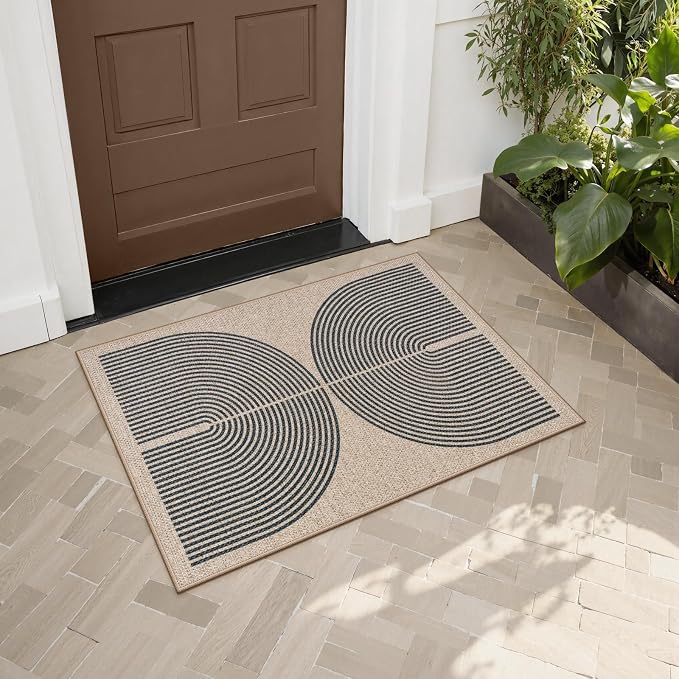 Lahome Enfys Rainbow Easy Jute Rug, 2x3 Farmhouse Kitchen Rugs Non Slip - Image 3