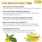 FreshDrinkUS, Premium 10 Mullein Leaf Tea Bags For Lungs, 100% Natural & Pure from Mullein Leaves. Loose Leaf Mullein Herbal Tea. Made with Natural Material Tea Bags. No Sugar, No Caffeine, No Gluten, Vegan.