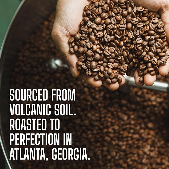 Volcanica Low Acid Espresso Coffee, Dark Roast 100% Arabica, Espresso Grind, Espresso Roast, Bold Sweet Flavor, Fresh Roasted, Kosher, Vegan, Gluten-Free, 16 oz