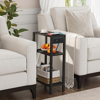 TUTOTAK Narrow Side Table with Charging Station, Small End Table with USB Ports - Image 4