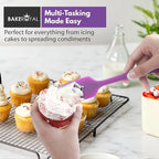 Silicone Spatula Set - 4-Piece Rubber Spatulas Silicone Heat Resistant 600°F for Everyday Task - Seamless Design Kitchen Spatulas for Nonstick Cookware - Purple